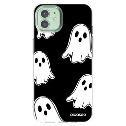 Átlátszó szilikon tok az alábbi mobiltelefonokra Apple iPhone 12 - Black ghosts