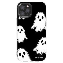 Átlátszó szilikon tok az alábbi mobiltelefonokra Apple iPhone 12 Pro Max - Black ghosts