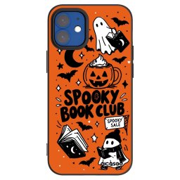 Fekete szilikon tok az alábbi mobiltelefonokra Apple iPhone 12 mini - Spooky book club