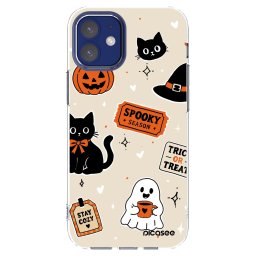 Átlátszó szilikon tok az alábbi mobiltelefonokra Apple iPhone 12 mini - Halloween stickers