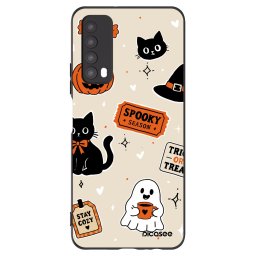 Fekete szilikon tok az alábbi mobiltelefonokra Huawei P Smart 2021 - Halloween stickers