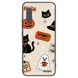 Fekete szilikon tok az alábbi mobiltelefonokra Sony Xperia 10 II - Halloween stickers