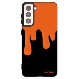 Fekete szilikon tok az alábbi mobiltelefonokra Samsung Galaxy S21 5G G991B - Orange spooky