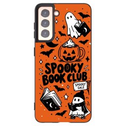 Fekete szilikon tok az alábbi mobiltelefonokra Samsung Galaxy S21 5G G991B - Spooky book club
