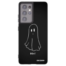 Fekete szilikon tok az alábbi mobiltelefonokra Samsung Galaxy S21 Ultra 5G G998B - Ghost 2