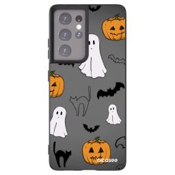 Fekete szilikon tok az alábbi mobiltelefonokra Samsung Galaxy S21 Ultra 5G G998B - Spooky crew