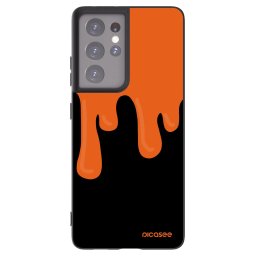 Fekete szilikon tok az alábbi mobiltelefonokra Samsung Galaxy S21 Ultra 5G G998B - Orange spooky