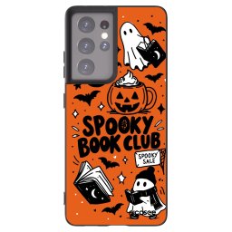 Fekete szilikon tok az alábbi mobiltelefonokra Samsung Galaxy S21 Ultra 5G G998B - Spooky book club