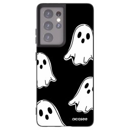 Fekete szilikon tok az alábbi mobiltelefonokra Samsung Galaxy S21 Ultra 5G G998B - Black ghosts