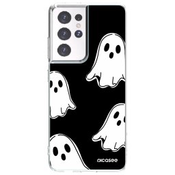 Átlátszó szilikon tok az alábbi mobiltelefonokra Samsung Galaxy S21 Ultra 5G G998B - Black ghosts
