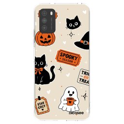 Átlátszó szilikon tok az alábbi mobiltelefonokra Xiaomi Poco M3 - Halloween stickers