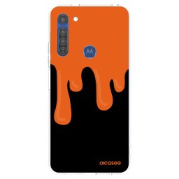 Átlátszó szilikon tok az alábbi mobiltelefonokra Motorola Moto G8 - Orange spooky