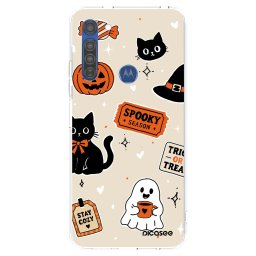 Átlátszó szilikon tok az alábbi mobiltelefonokra Motorola Moto G8 - Halloween stickers