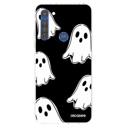 Átlátszó szilikon tok az alábbi mobiltelefonokra Motorola Moto G8 - Black ghosts