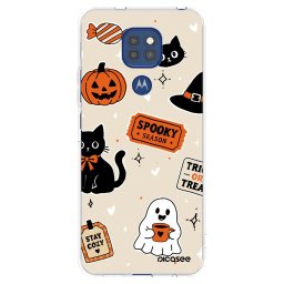 Átlátszó szilikon tok az alábbi mobiltelefonokra Motorola Moto G9 Play - Halloween stickers