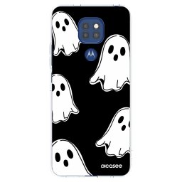 Átlátszó szilikon tok az alábbi mobiltelefonokra Motorola Moto G9 Play - Black ghosts