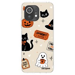 Átlátszó szilikon tok az alábbi mobiltelefonokra Xiaomi Mi 11 - Halloween stickers