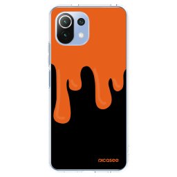 Átlátszó szilikon tok az alábbi mobiltelefonokra Xiaomi Mi 11 Lite - Orange spooky