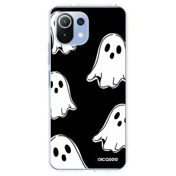 Átlátszó szilikon tok az alábbi mobiltelefonokra Xiaomi Mi 11 Lite - Black ghosts