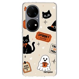 Átlátszó szilikon tok az alábbi mobiltelefonokra Huawei P50 - Halloween stickers