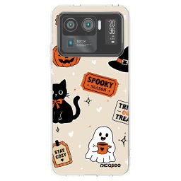 Átlátszó szilikon tok az alábbi mobiltelefonokra Xiaomi Mi 11 Ultra - Halloween stickers