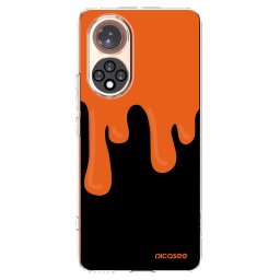 Átlátszó szilikon tok az alábbi mobiltelefonokra Huawei Nova 9 - Orange spooky