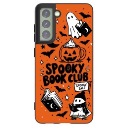 Fekete szilikon tok az alábbi mobiltelefonokra Samsung Galaxy S21 FE 5G - Spooky book club