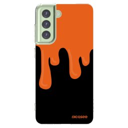 Átlátszó szilikon tok az alábbi mobiltelefonokra Samsung Galaxy S21 FE 5G - Orange spooky