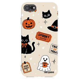 Átlátszó szilikon tok az alábbi mobiltelefonokra Apple iPhone SE 2022 - Halloween stickers