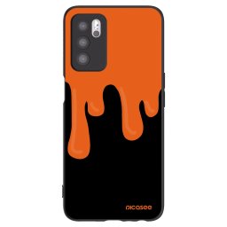 Fekete szilikon tok az alábbi mobiltelefonokra OPPO A16 - Orange spooky