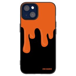 Fekete szilikon tok az alábbi mobiltelefonokra Apple iPhone 14 - Orange spooky