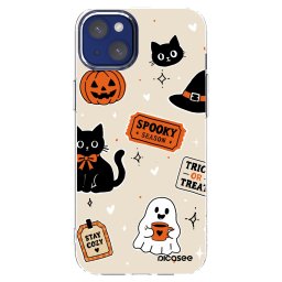 Átlátszó szilikon tok az alábbi mobiltelefonokra Apple iPhone 14 Plus - Halloween stickers