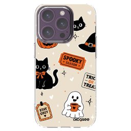 Átlátszó szilikon tok az alábbi mobiltelefonokra Apple iPhone 14 Pro - Halloween stickers