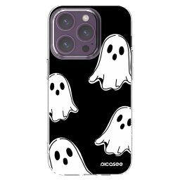 Átlátszó szilikon tok az alábbi mobiltelefonokra Apple iPhone 14 Pro - Black ghosts