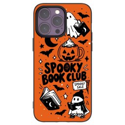 Fekete szilikon tok az alábbi mobiltelefonokra Apple iPhone 14 Pro Max - Spooky book club