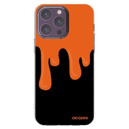Átlátszó szilikon tok az alábbi mobiltelefonokra Apple iPhone 14 Pro Max - Orange spooky