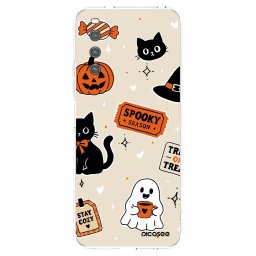 Átlátszó szilikon tok az alábbi mobiltelefonokra Sony Xperia 10 IV 5G - Halloween stickers