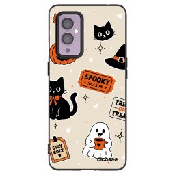 Fekete szilikon tok az alábbi mobiltelefonokra OnePlus 9 - Halloween stickers