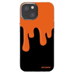 Átlátszó szilikon tok az alábbi mobiltelefonokra Apple iPhone 15 - Orange spooky