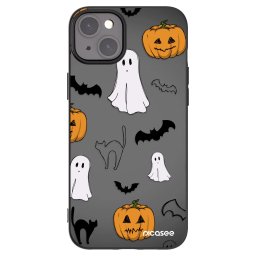 Fekete szilikon tok az alábbi mobiltelefonokra Apple iPhone 15 Plus - Spooky crew