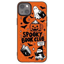 Fekete szilikon tok az alábbi mobiltelefonokra Apple iPhone 15 Plus - Spooky book club