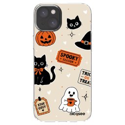 Átlátszó szilikon tok az alábbi mobiltelefonokra Apple iPhone 15 Plus - Halloween stickers