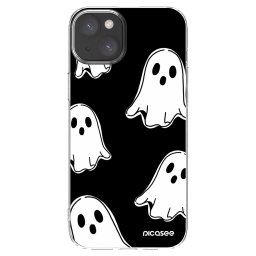 Átlátszó szilikon tok az alábbi mobiltelefonokra Apple iPhone 15 Plus - Black ghosts