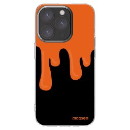 Átlátszó szilikon tok az alábbi mobiltelefonokra Apple iPhone 15 Pro - Orange spooky