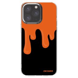 Átlátszó szilikon tok az alábbi mobiltelefonokra Apple iPhone 15 Pro Max - Orange spooky