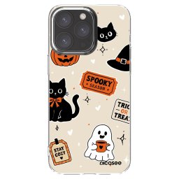 Átlátszó szilikon tok az alábbi mobiltelefonokra Apple iPhone 15 Pro Max - Halloween stickers