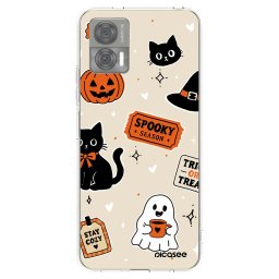 Átlátszó szilikon tok az alábbi mobiltelefonokra Motorola Edge 30 Neo - Halloween stickers