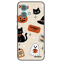Fekete szilikon tok az alábbi mobiltelefonokra Motorola Edge 40 Neo - Halloween stickers