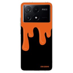 Átlátszó szilikon tok az alábbi mobiltelefonokra Xiaomi Poco X6 Pro - Orange spooky