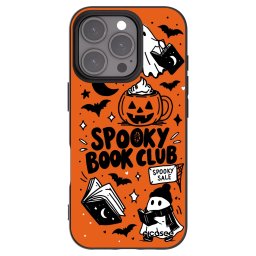Fekete szilikon tok az alábbi mobiltelefonokra Apple iPhone 16 Pro - Spooky book club